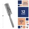 Gray Vent Hairbrush 8” Hard Bristle Brush for Hair Pack of 12 Plastic Hair Brushes for Women and Men Hair Brush for Thick Hair Detangling Brushes for Hair with Rounded Rubber Tips